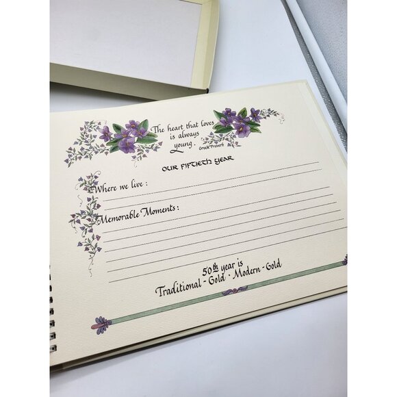 VTG 90s Our Wedding Anniversary Memory Book Floral Cottagecore Document *READ - Picture 13 of 15